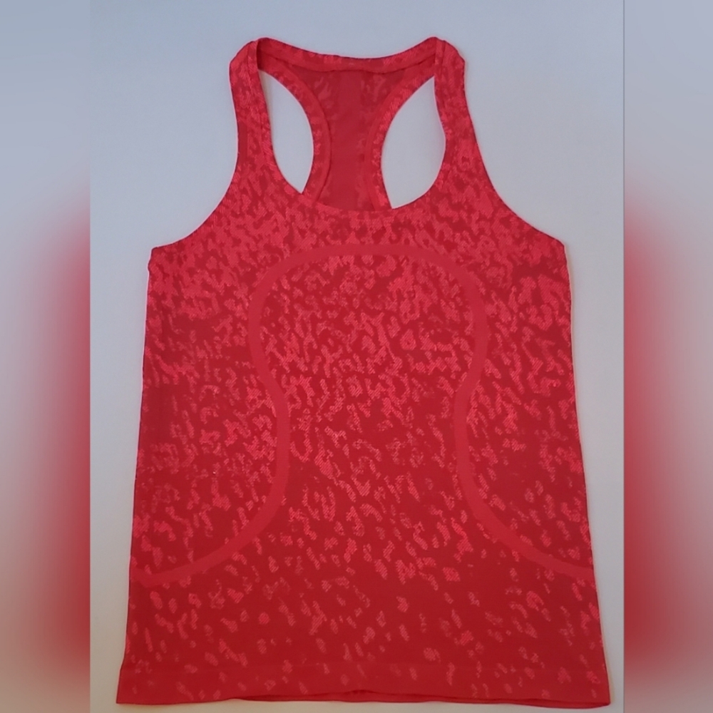 New Lululemon Swiftly Tech Racerback Top 2.0 Covered Camo Red Rock Flare Size 6